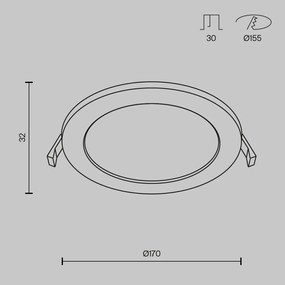 Spot LED incastrabil design modern IP44 Stockton alb 17cm