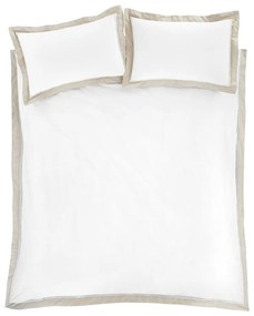 Lenjerie de pat albă-bej din bumbac pentru pat dublu/extinsă 230x220 cm Oxford Lace – Bianca