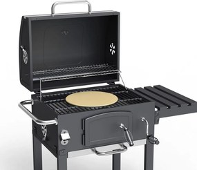 Grătar multifuncțional BBQ Avenberg GENIUS+grătar din fontă+plită+piatră pentru pizza