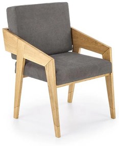 Fotoliu tapitat Freedom gri inchis - H90 cm