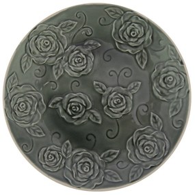Farfurie decorativă Antic Line Roses, ⌀ 25,5 cm, verde închis
