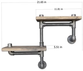 Etajeră de perete BORURAF 30x55 cm molid