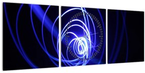 Tablou cu spirale albastre (cu ceas) (90x30 cm)
