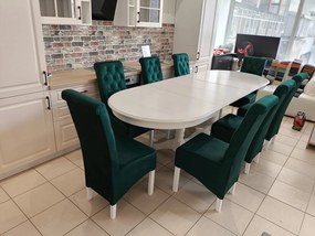 SET GLAM 8, MASA EXTENSIBILA 160/200/240/280 CM + 8 SCAUNE