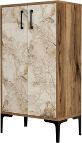 Dulap pentru pantofi Prag Walnut and White Marble