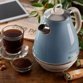 Fierbător electric VINTAGE 2869/05, 2000W, 1.7 l, Filtru detașabil, Fereastră de apă, 360C bază fără fir, Albastru
