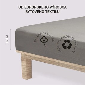 decoDoma Cearșaf elastic jersey cu elastan antracit 180 x 200 cm