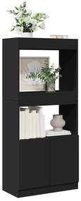 vidaXL Dulap înalt, negru, 63x33x140 cm, lemn prelucrat