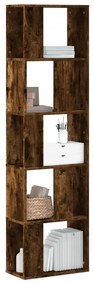 vidaXL Bibliotecă cu 5 niveluri stejar fumuriu 45x23,5x162,5 cm lemn