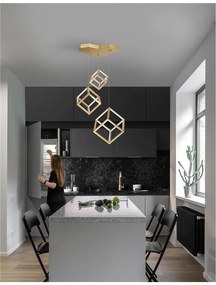 Lustra cu 3 pendule LED design modern geometric GABBIA auriu NVL-9818232