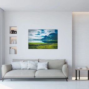 Tablou cu lac și munți (90x60 cm)