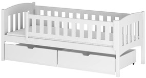 Pat pentru copii 90 cm Gussie (cu somieră și sp. depozitare) (Alb). Promo -10%. 1012917