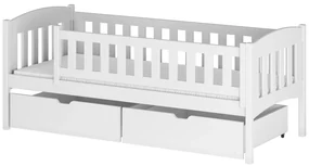 Pat pentru copii 90 cm Gussie (cu somieră și sp. depozitare) (Alb). Promo -10%. 1012917