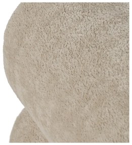 Taburet bej cu tapițerie din țesătură bouclé – Ixia