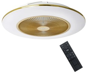 Plafonieră LED dimabilă cu ventilator ARIA LED/38W/230V auriu + telecomandă