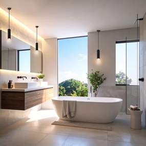 Lustră pe cablu pentru baie Brilagi SELE AQUA 1xGU10/30W/230V IP44 negru