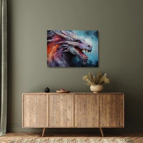 Tablou pe sticlă - Ilustrație a unui dragon (70x50 cm)