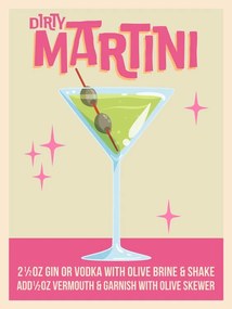 Ilustrație Dirty Martini Cocktail, WallChart Art Studio