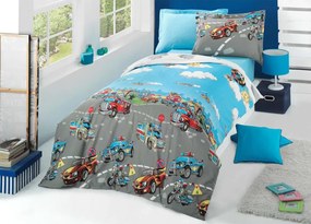 Lenjerie de pat copii City Cars /160x200 cm dimensiune standard