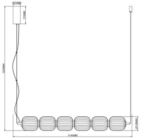 Zuma Line 003064-034748 - Lustră LED AKARI pe cablu, LED/50W/230V, finisaj auriu