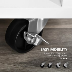 HOMCOM Suport Imprimantă cu Sertare Dulapior Multifuncțional Spațiu de Stocare pentru Birou și Acasă Design Modern Alb | Aosom Romania