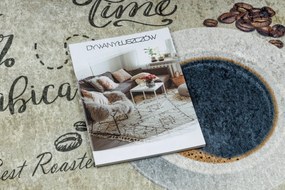 ANDRE 2835 covor lavabil Cafea bucatarie, anti-alunecare - verde / bej