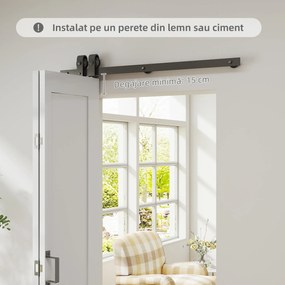 HOMCOM Ușă Pliabilă tip Carte cu Suprafață Vopsibilă 90x210 cm Alb | Aosom Romania