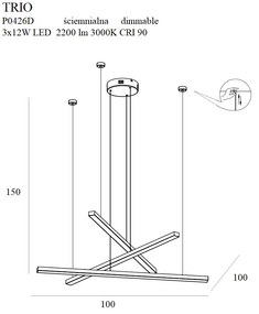 Lustra LED dimabila design modern TRIO 3 auriu