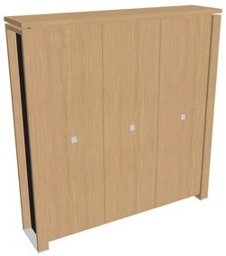 Dulap înalt pentru haine Verno+ S 200 x 46 x 210 cm, stejar deschis / negru