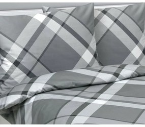 Lenjerie de pat Bellatex Satin Káro gri , 140 x220 cm, 70 x 90 cm, 140 x 220 cm, 70 x 90 cm