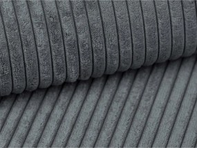 Taburet gri închis cu tapițerie din catifea reiată Campi – Cosmopolitan Design