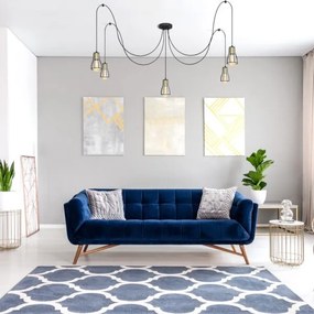 Lustră pe cablu TUBE LONG 5xE27/15W/230V negru/auriu