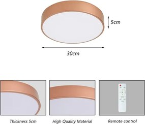 Brilagi - Lampă LED dimabilă de tavan POOL LED/36W/230V Ø 30 cm finisaj bronz + telecomandă