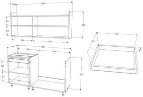 Set haaus Reno, Prun/Ulm Deschis, L 150 cm