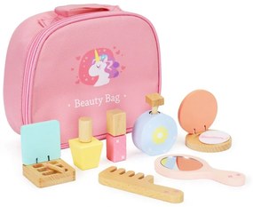 Set de produse cosmetice din lemn pentru copii cu geantă UNICORN