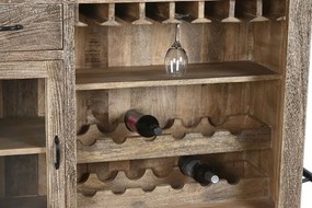 Bar din lemn masiv de mango, cu blat negru și detalii metalice, „Château Bar”
