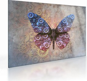 Tablou pe sticlă - Fluture steampunk (70x50 cm)