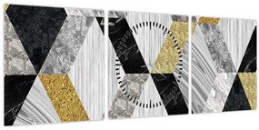 Tablou - Decor texturat (cu ceas) (90x30 cm)