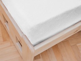 Cearsaf Jersey pentru patut cu elastic 70x140 cm alb
