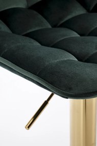 Scaun de bar H120 velvet verde/gold