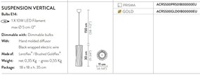 Pendul design Art Deco realizat manual Accordeon Vertical Gold