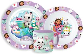 Gabby&#039;s Dollhouse set de masă, set de plastic micro cu cană 265 ml