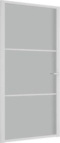 vidaXL Ușă de interior, 102,5x201,5 cm, alb, sticlă mată și aluminiu