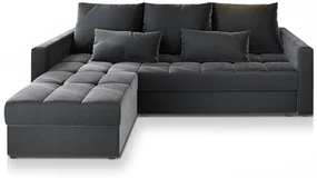 Canapea coltar extensibil ZENOVA 220 x 140 cm, reversibila - gri inchis