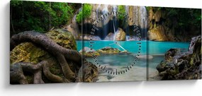 Tablou cu cascade (cu ceas) (90x30 cm)