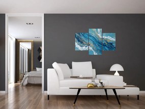Tablou - Marmură bleu cu aur II. (90x60 cm)