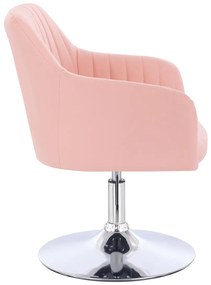 HC190N Scaun Roz din Piele Ecologica cu Bază Cromata