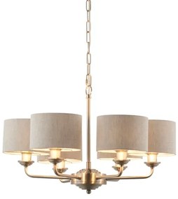 Endon 99151 - Lustru HIGHCLERE pe lanț, 6xE14/28W/230V, gri/crom mat