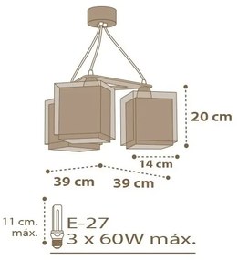 Dalber D-63394 - Lustră copii GOOD NIGHT 3xE27/60W/230V