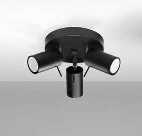 Spot RING 3xGU10/40W/230V negru Sollux SL.1016